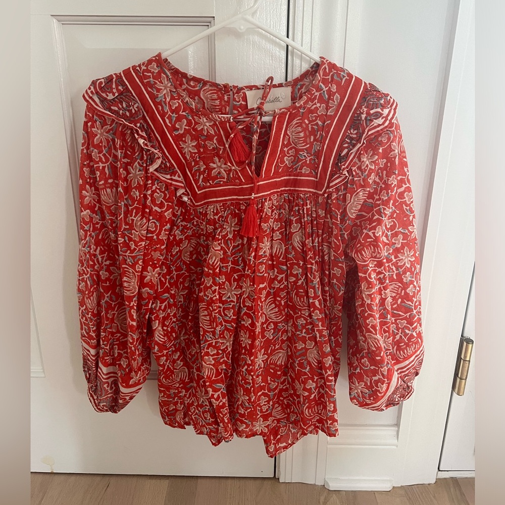 Cleobella red blouse top size small